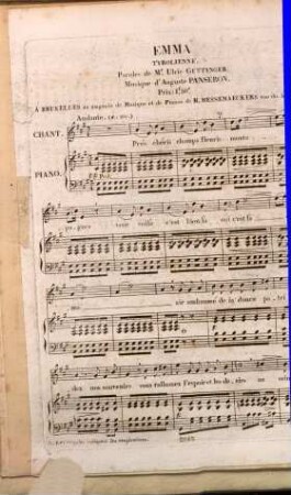 Emma : tyrolienne ; paroles de M.r Ulric Guttinger ; [pour 1 voix avec pianoforte]