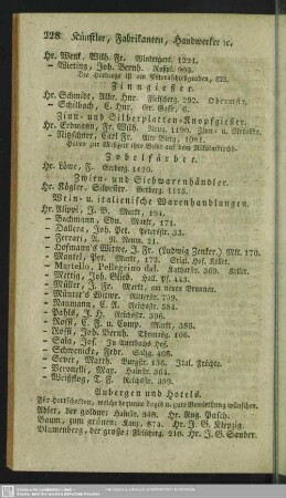 Aubergen, Hotels, Gasthöfe, …