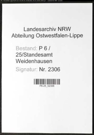 Sterberegister Standesamt Weidenhausen