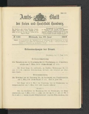 No. 144, 19. Juni 1918