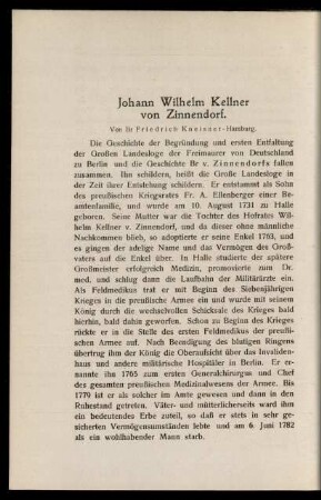 Johann Wilhelm Kellner von Zinnendorf.
