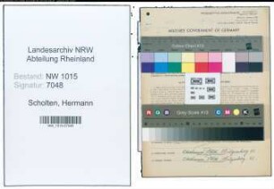 Entnazifizierung Hermann Scholten , geb. 16.06.1902 (Kaufmann)
