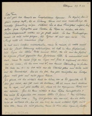 Brief von Rudolf Ehrenberg an Franz Rosenzweig