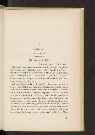 V Rückkehr