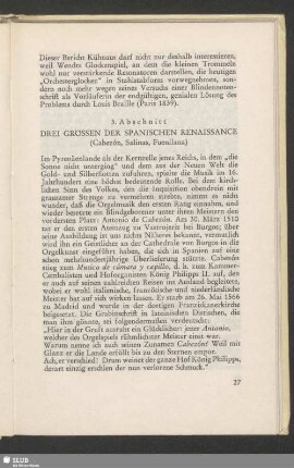 3. Abschnitt: Drei Grössen Der Spanischen Renaissance (Cabezón, Salinas, Fuenllana)