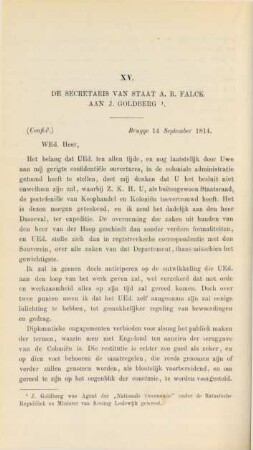 XV. De secretaris van staat A. R. Falck aan J. Goldberg