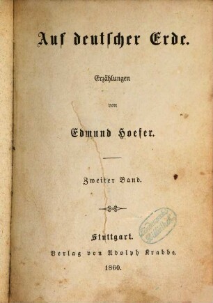 Auf deutscher Erde : Erzählungen, 2