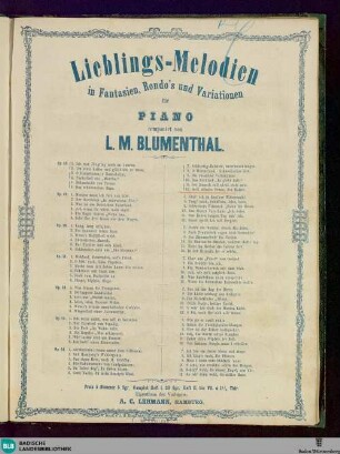 11/12: Lieblings-Melodien in Form von Fantasien, Rondo's und Variationen für Piano : op. 48