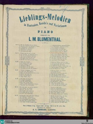 11/12: Lieblings-Melodien in Form von Fantasien, Rondo's und Variationen für Piano : op. 48