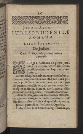 Liber Secundus. De Judicio.