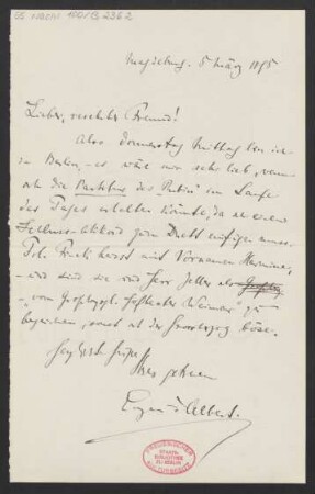 Brief an Karl Klindworth : 05.03.1895
