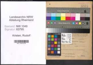 Entnazifizierung Rudolf Kristen , geb. 19.11.1904 (Apotheker)
