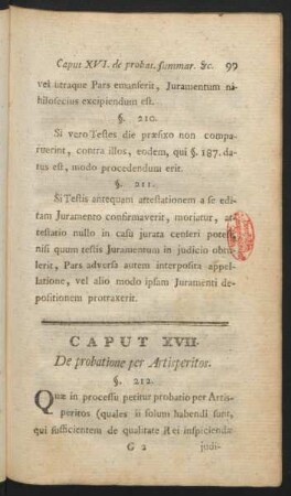 Caput XVII. De probatione per Artisperios