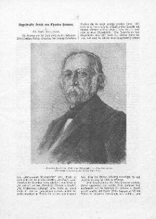 Theodor Fontane. Nach einer Lithographie von Max Liebermann