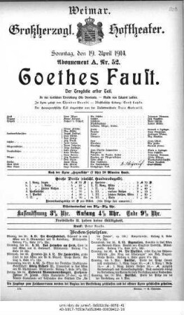 Goethes Faust. Der Tragödie erster Teil