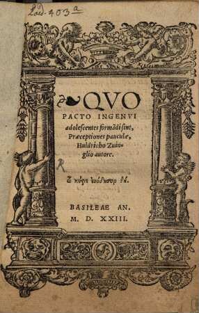 Quo pacto ingenui adolescentes formandi sint, Praeceptiones pauculae