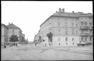 Eger (Böhmen). Blick in die Bahnhofstraße mit Bahnhof-Hotel Kaiser Wilhelm