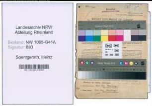 Entnazifizierung Heinz Soentgerath , geb. 10.09.1914 (Bahnpolizist)