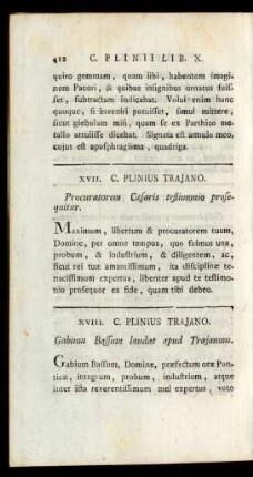 XVII. C. Plinius Trajano
