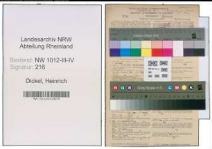 Entnazifizierung Heinrich Dickel , geb. 30.05.1887 (Kaufm.Angest.)