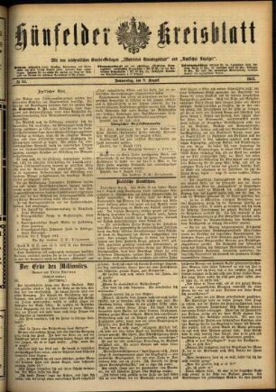 Ausgabe vom Donnerstag, den 08. August 1912.