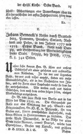 Reisen durch Brandenburg, Pommern, Preußen, Curland, Rußland und Polen, in den Jahren 1777 und 1778. Bd.1.
