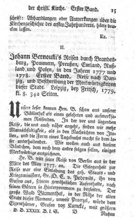 Reisen durch Brandenburg, Pommern, Preußen, Curland, Rußland und Polen, in den Jahren 1777 und 1778. Bd.1.