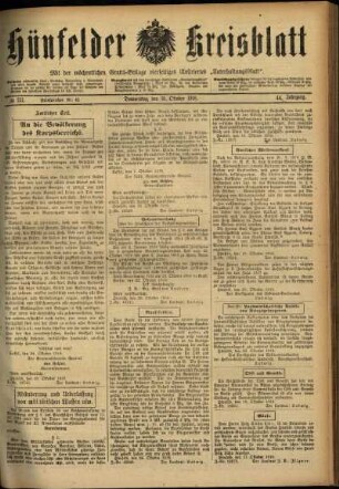 Ausgabe vom Donnerstag, den 31. Oktober 1918.