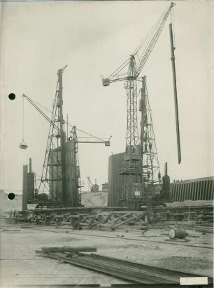 Schleuse Hünxe im Lippe-Seitenkanal, Deutschland, 1927