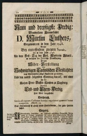 702-722, Neun und dreyßigste Predig