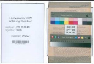 Entnazifizierung Walter Schmitz , geb. 16.08.1903 (Kaufm.Angestellter)