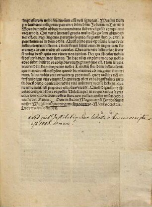 Institutio vite sacerdotalis d[omi]ni Johannis tritemij abbatis Spanhemensis ordinis diui patris benedicti Maguntinensis diocesis : Ad Nicolaum presbyteru[m] Mernicensem Treuerensis diocesis