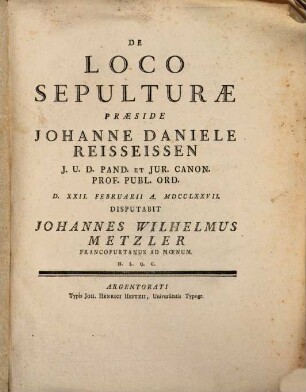 De loco sepulturae