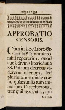 Approbatio censoris.