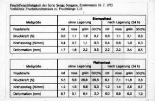 Fruchtfleischfestigkeit der Sorte Senga Sengana