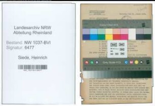 Entnazifizierung Heinrich Siede , geb. 16.07.1893 (Gastwirt)