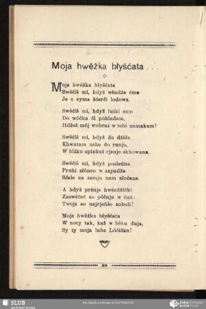 Moja hwěžka błyšćata ...