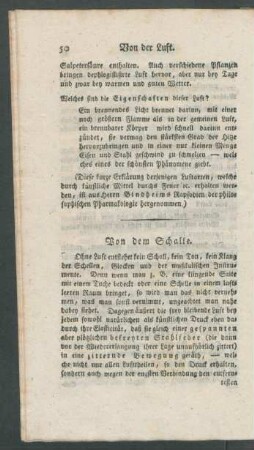 Von dem Schalle.