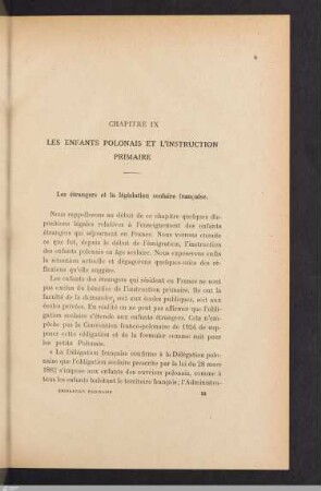 Chapitre IX: Les enfants polonais et l'instruction primaire.