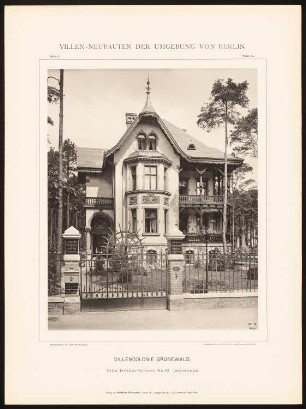 Villa Herthastraße 16 (Amtshaus), Berlin-Grunewald: Ansicht (aus: Hermann Rückwardt, Villen-Neubauten der Umgebung von Berlin)
