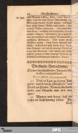 Die fünfte Betrachtung [...].