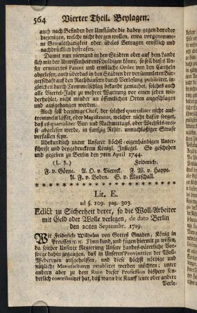 564-576, Lit. E. - Project der Sportul-Ordnung bey dem Cammer-Gericht.