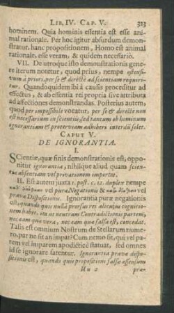 Caput V. De Ignorantia.