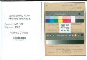Entnazifizierung Gerhard Rueffler , geb. 02.10.1902 (Arbeiter)