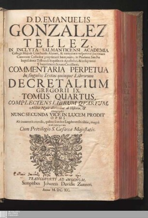 Tomus Quartus: Complectens Librum Qvartum