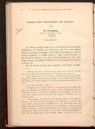 Studien über Regeneration der Gewebe