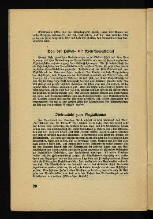 Bekenntnis zum Sozialismus