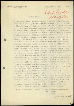 W.H. Schuchhardt an K. Kübler