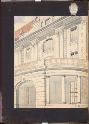 Erziehungsheim Schinkelwettbewerb 1909: Unterrichtsgebäude. Perspektivische Ansicht des Mittelbaus (Ausschnitt)