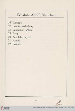 Erbslöh, Adolf, München (Nr.16-22)